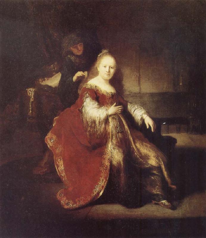 REMBRANDT Harmenszoon van Rijn Esther Preparing to Intercede with Abasuerus oil painting image